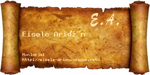 Eisele Arián névjegykártya